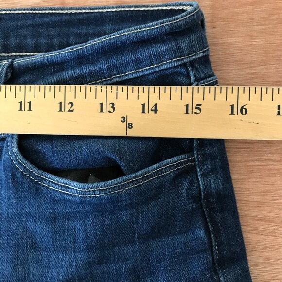 L'agence Sada High Rise Cropped Slim Jeans Women 29 Blue Raw Hem Dark Wash - Picture 11 of 13